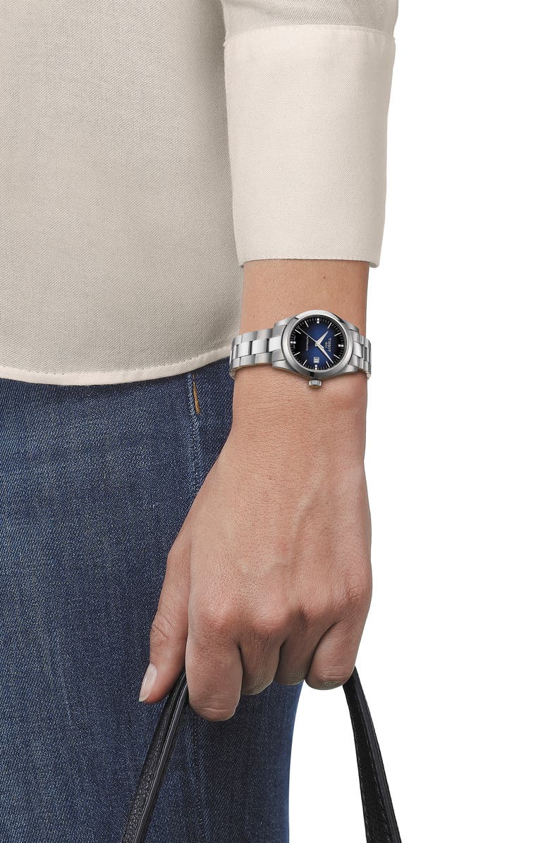 Tissot T-My Diamond Automatic Bracelet Watch & Leather Strap Gift Set, 29.3mm, Alternate, color, Blue