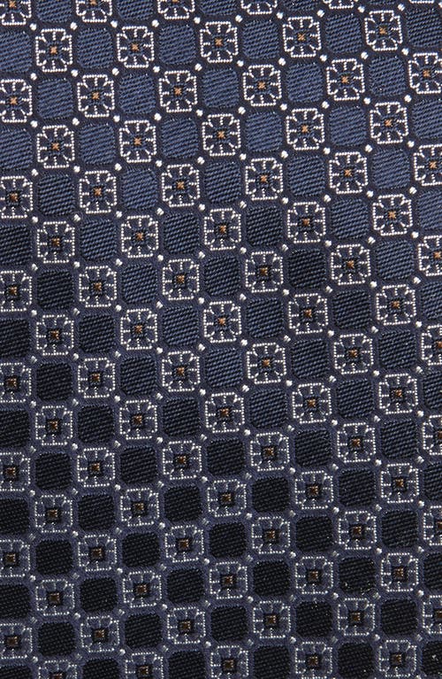 Canali Silk Classic Floral Medallion Tie In Navy