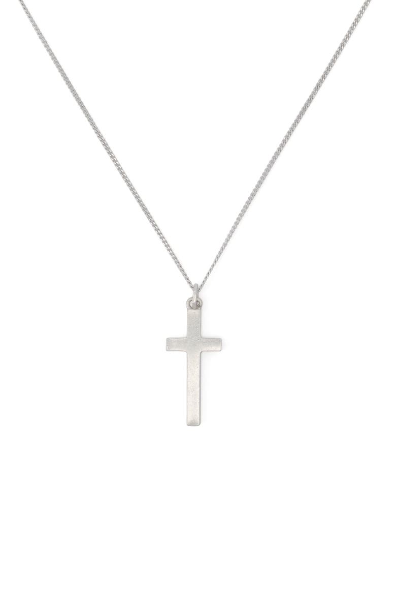 Gabe Cross Pendant Necklace, Alternate, color, WARM SILVER