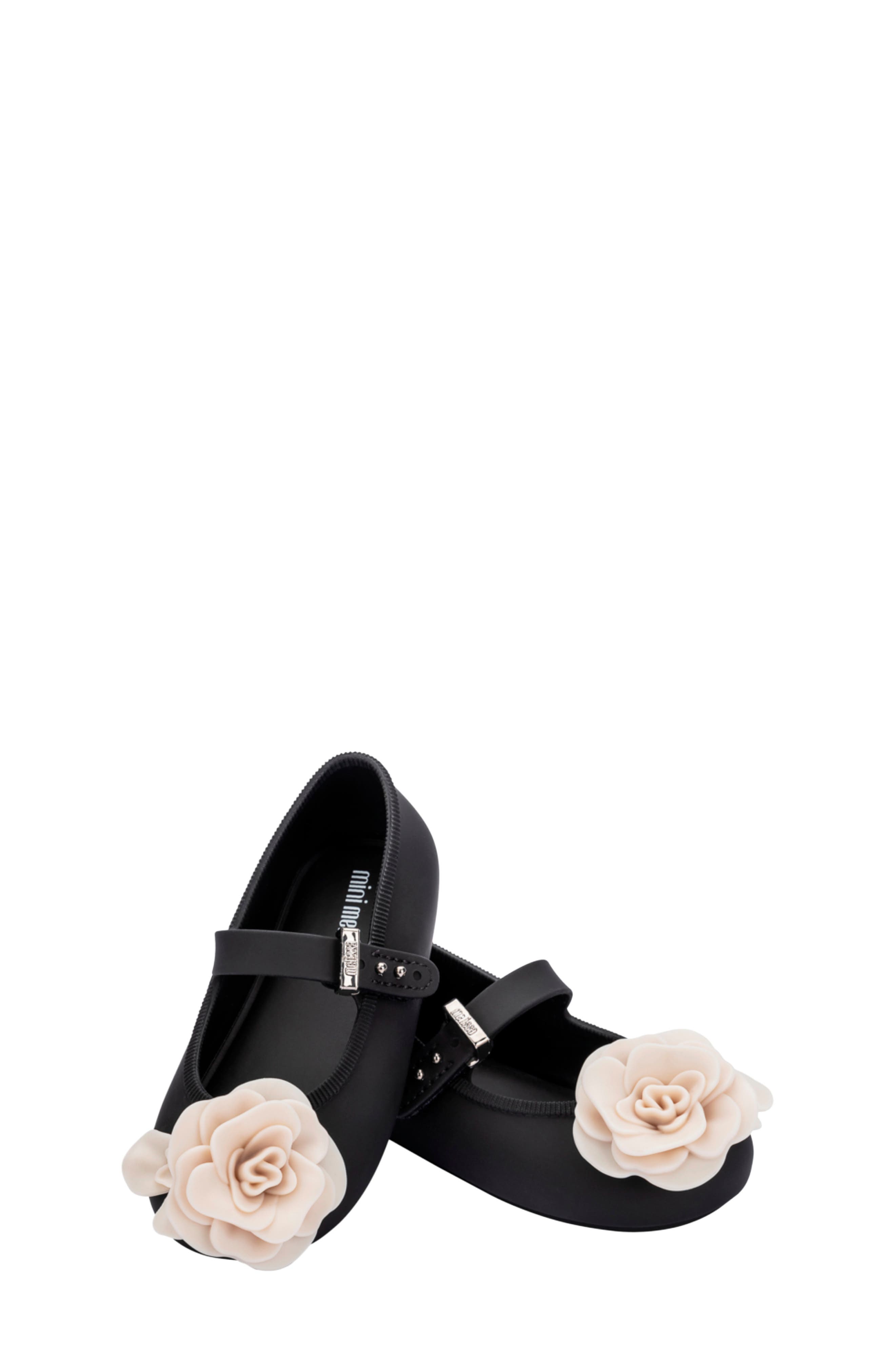 Mini Melissa Kids' Soft Ballerina Mary Jane Flat, Alternate, color, Black