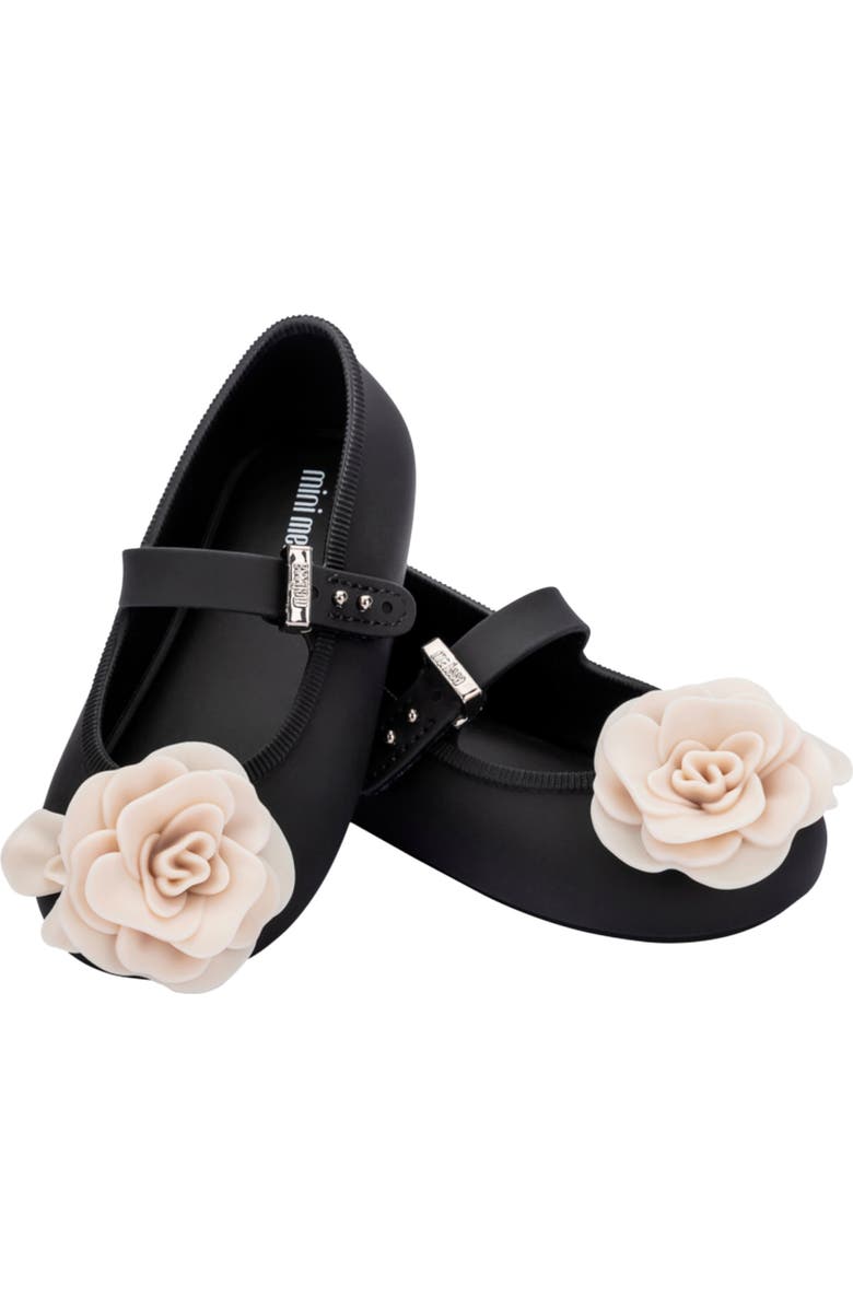 Mini Melissa Kids' Soft Ballerina Mary Jane Flat, Alternate, color, Black