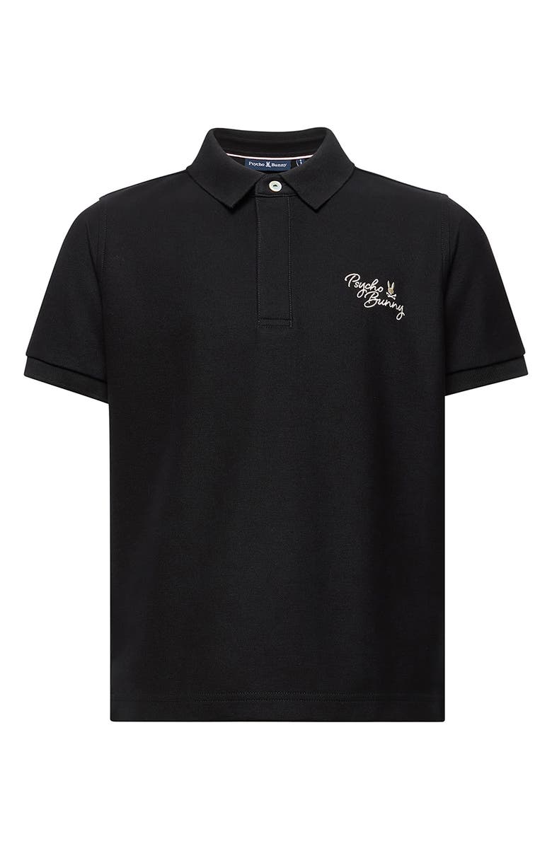 Psycho Bunny Kids' Desert Pima Cotton Piqué Polo, Main, color, Black