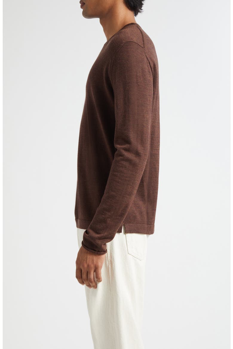 Larry Virgin Wool Crewneck Sweater, Alternate, color, CACAO