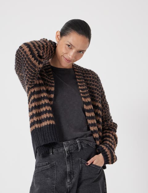 Skye Wool Blend Stripe Cardigan