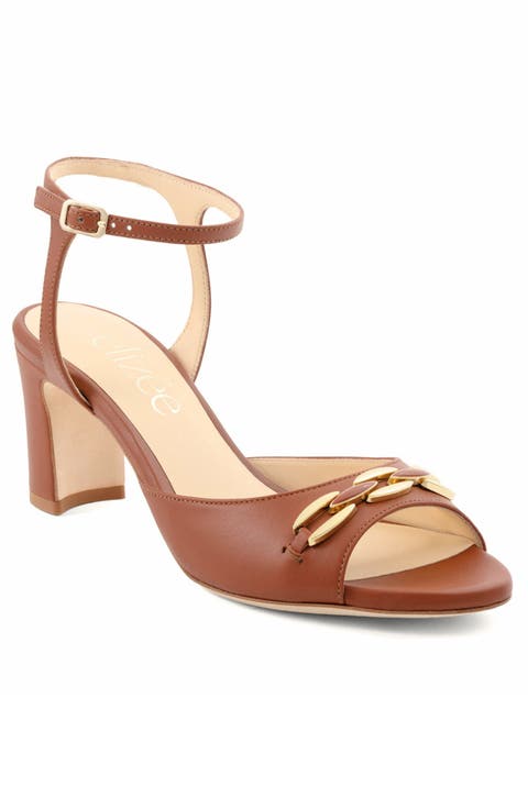 Tessa Sandal Leather Block Heel