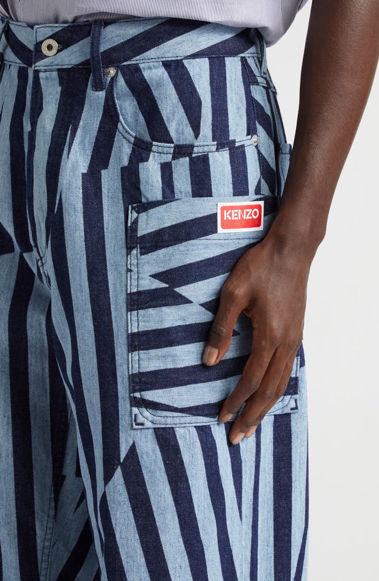 KENZO Dazzle Stripe Monkey Fit Cargo Jeans, Alternate, color,