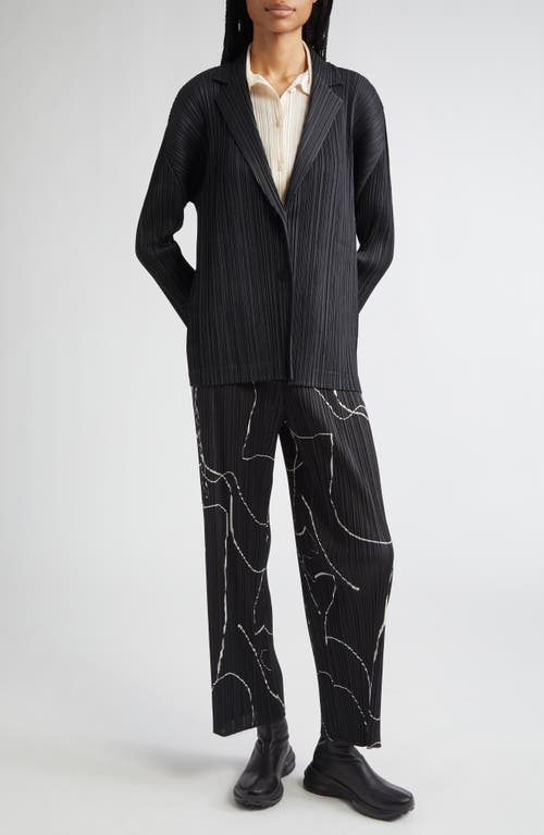 Issey Miyake Pleats Please  Pleated Jacket In Black