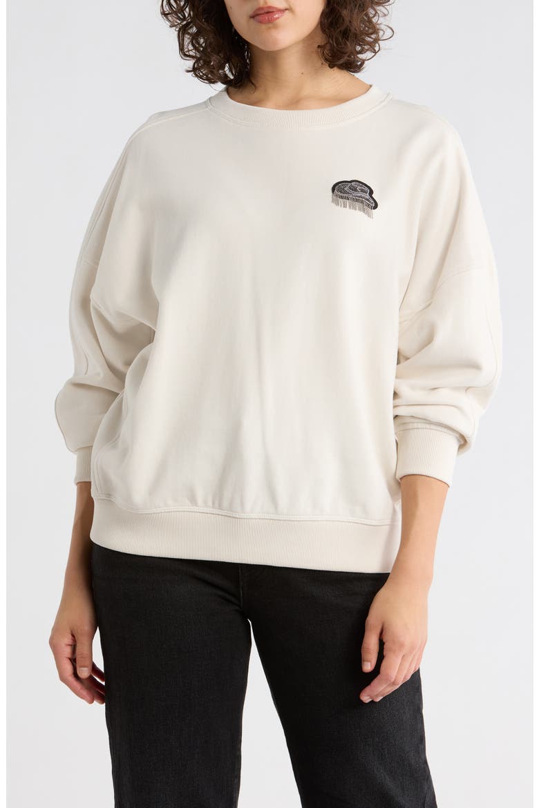 Star Logo Embroidered Sweatshirt, Main, color, OPEN WHITE