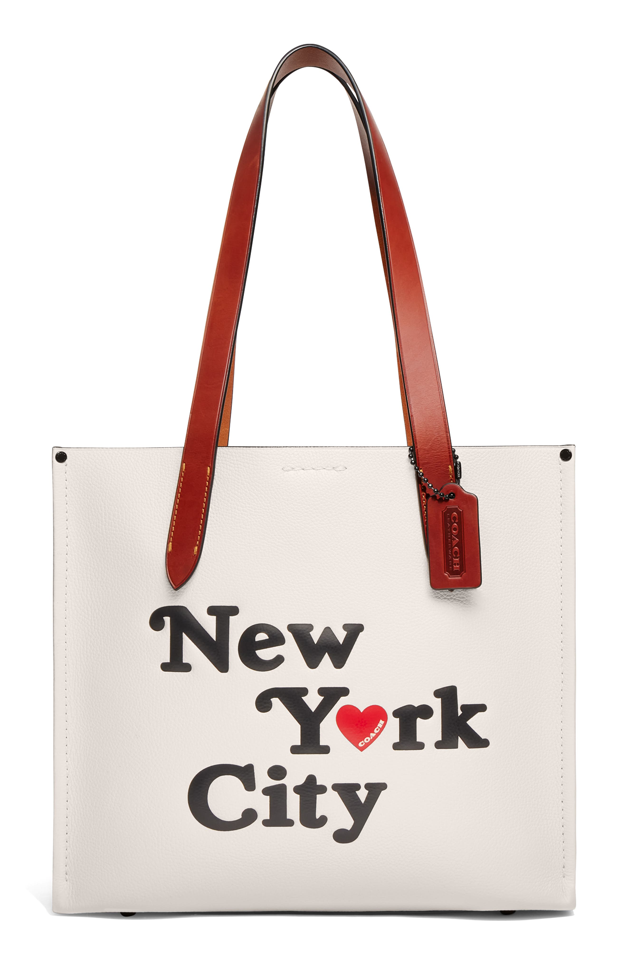 COACH Small Pebble Leather Shopper Tote, Main, color, 