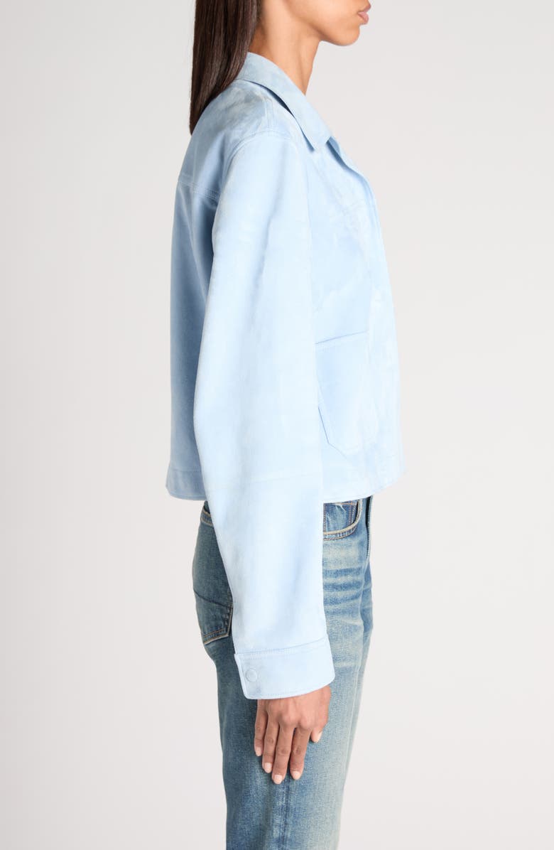 TOM FORD Lambskin Suede Overshirt, Alternate, color, Mineral Blue