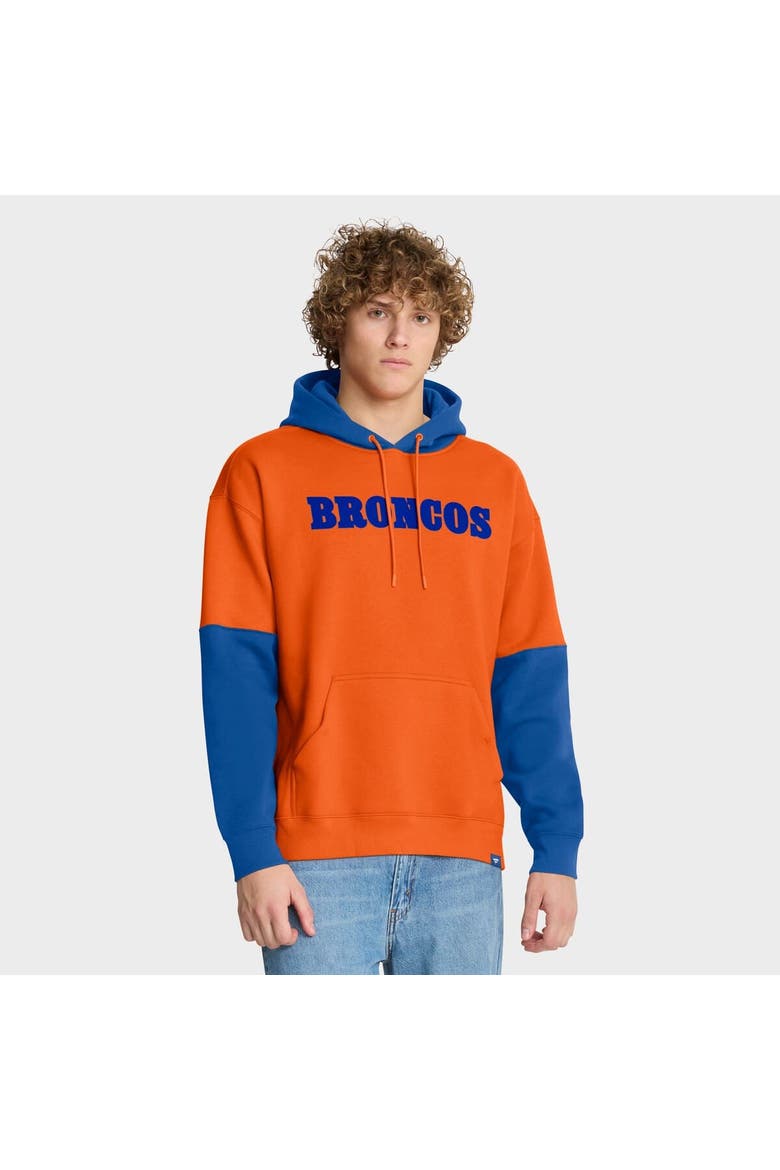Men's Fanatics Orange Denver Broncos Helmet Retro Pullover Hoodie, Alternate, color, Orange