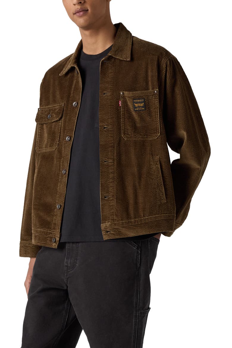Sunrise Corduroy Trucker Jacket, Main, color, DESERT PALM