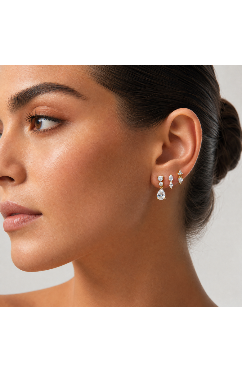 BY ADINA EDEN Mini Multi CZ Shaker Stud Earring, Alternate, color, Gold
