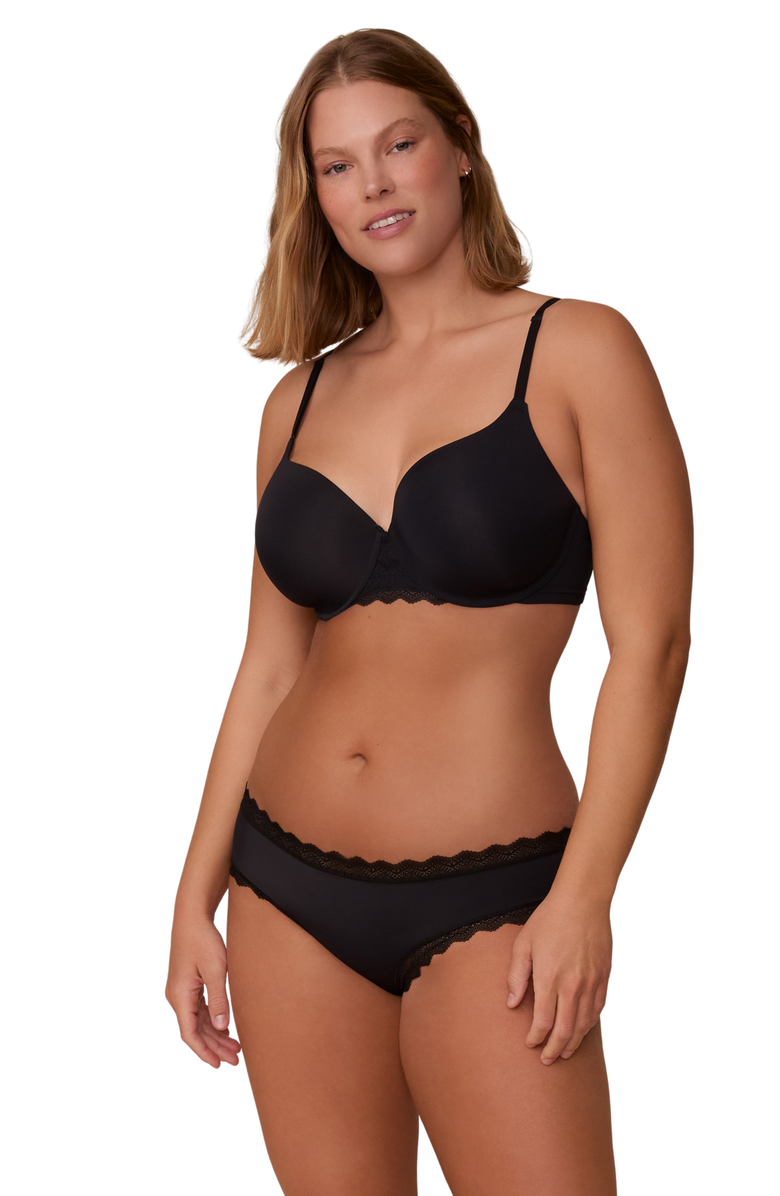 Harper Wilde Base Lace T-Shirt Bra, Alternate, color, Black