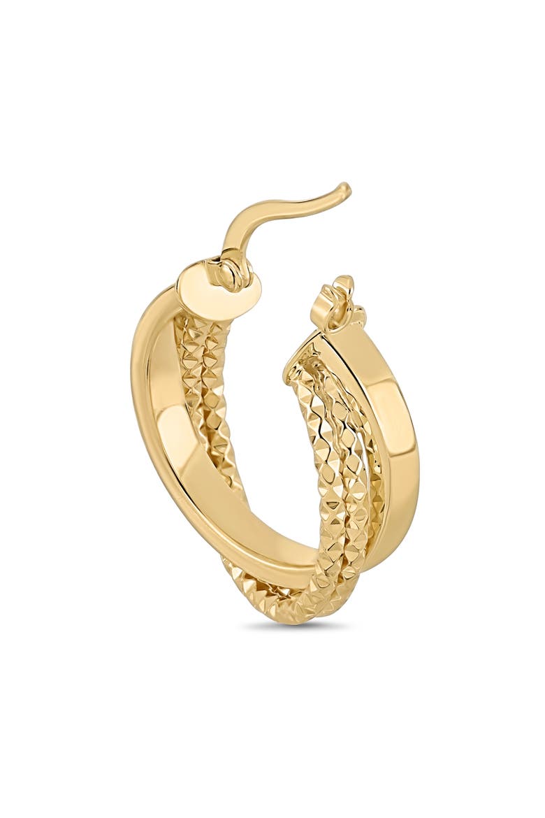 14K Gold Diamond Cut Triple Hoop Earrings (Online Trunk Show), Alternate, color, 14K YELLOW GOLD