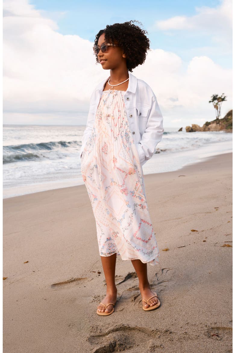Kids' Pintuck Maxi Dress, Alternate, color, BRIGHT WHITE