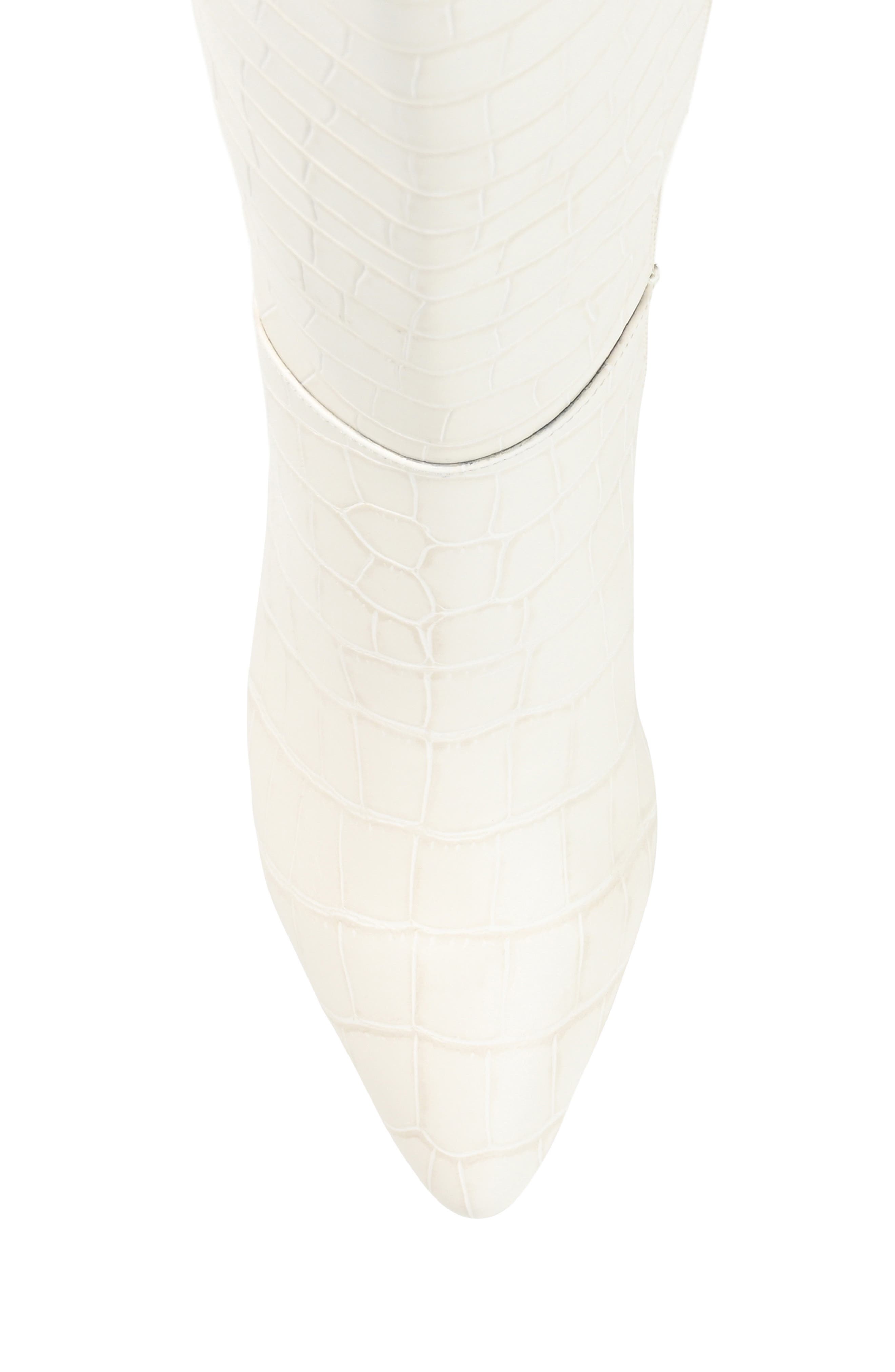 Journee Collection Landree Vegan Leather Block Heel Boot, Alternate, color, Bone