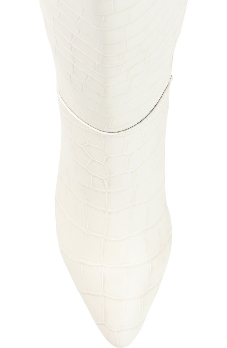 Journee Collection Landree Vegan Leather Block Heel Boot, Alternate, color, Bone