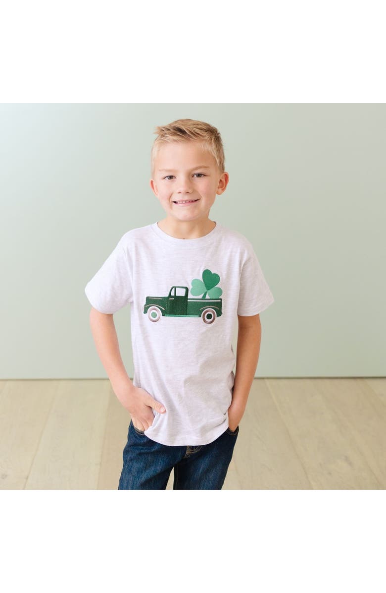 Sweet Wink Shamrock Truck Patch St. Patrick's Day Short Sleeve T-Shirt, Alternate, color, Ash