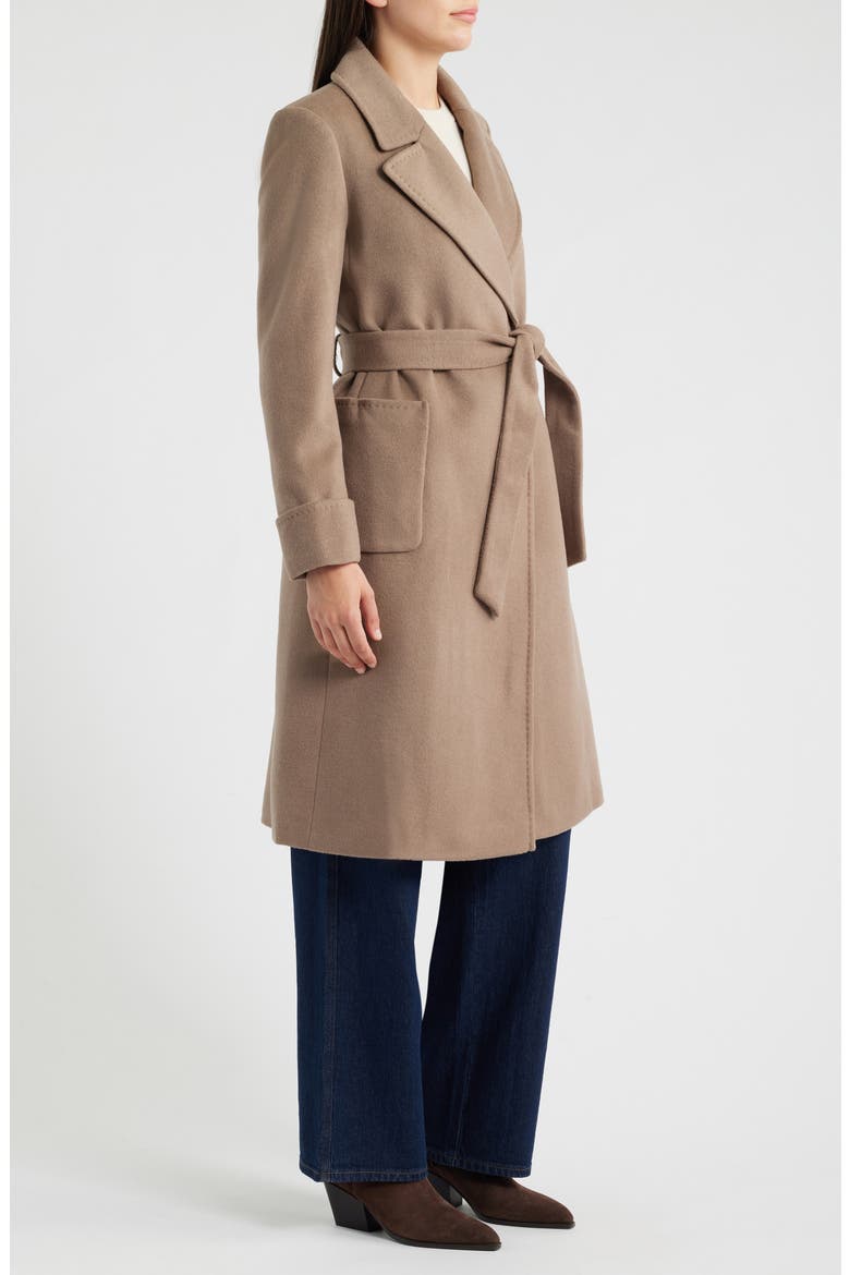 Wool Blend Wrap Coat, Alternate, color, TRUFFLE