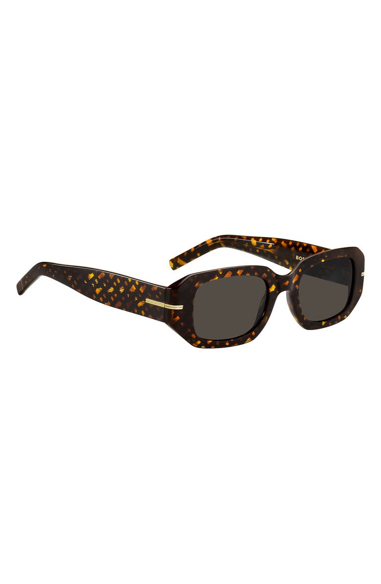 BOSS 50mm Rectangular Sunglasses, Alternate, color, Havana Pattern