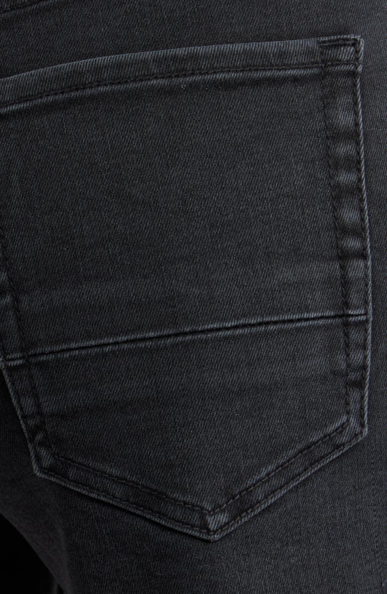 CITY BLUES Frey Hem Cutout Denim Shorts, Alternate, color, Black