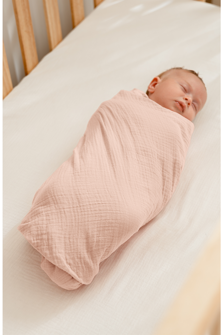 100% Cotton Muslin Swaddle Blankets Pack of 3, Alternate, color, Cream, Blush, Mauve