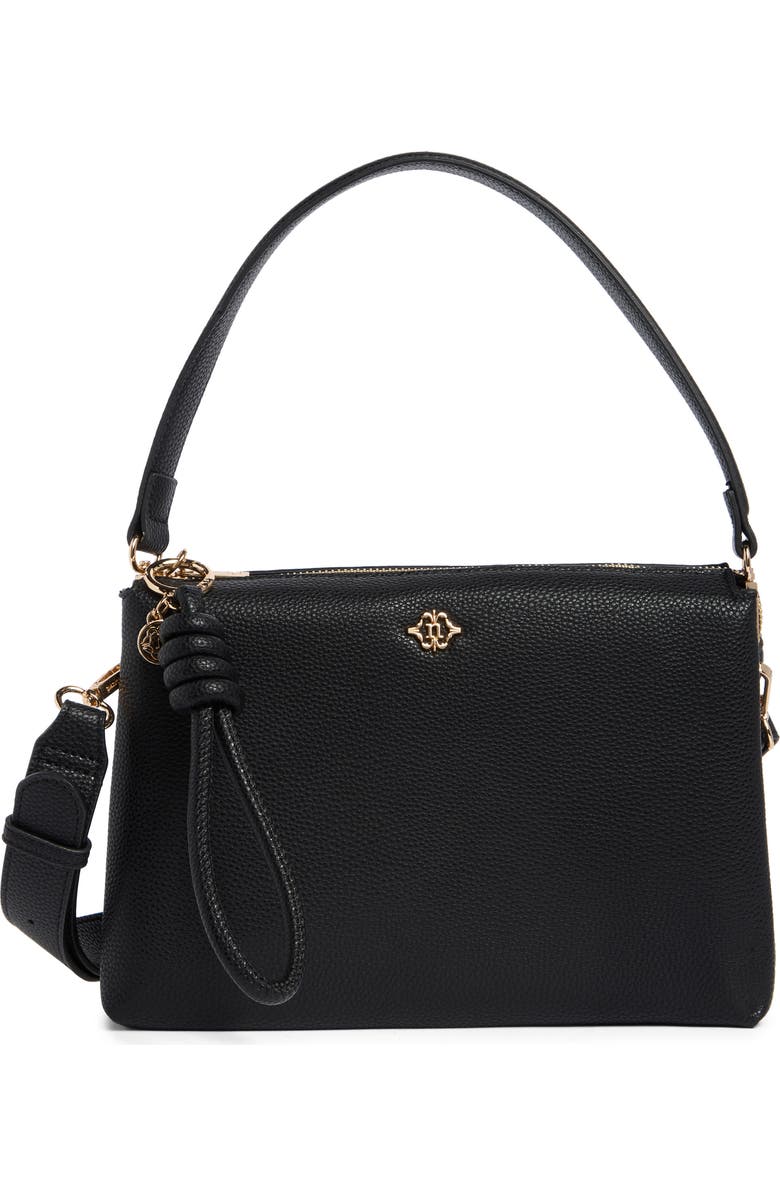 Nanette Lepore Alyce Triple Section Crossbody Bag, Main, color, Black