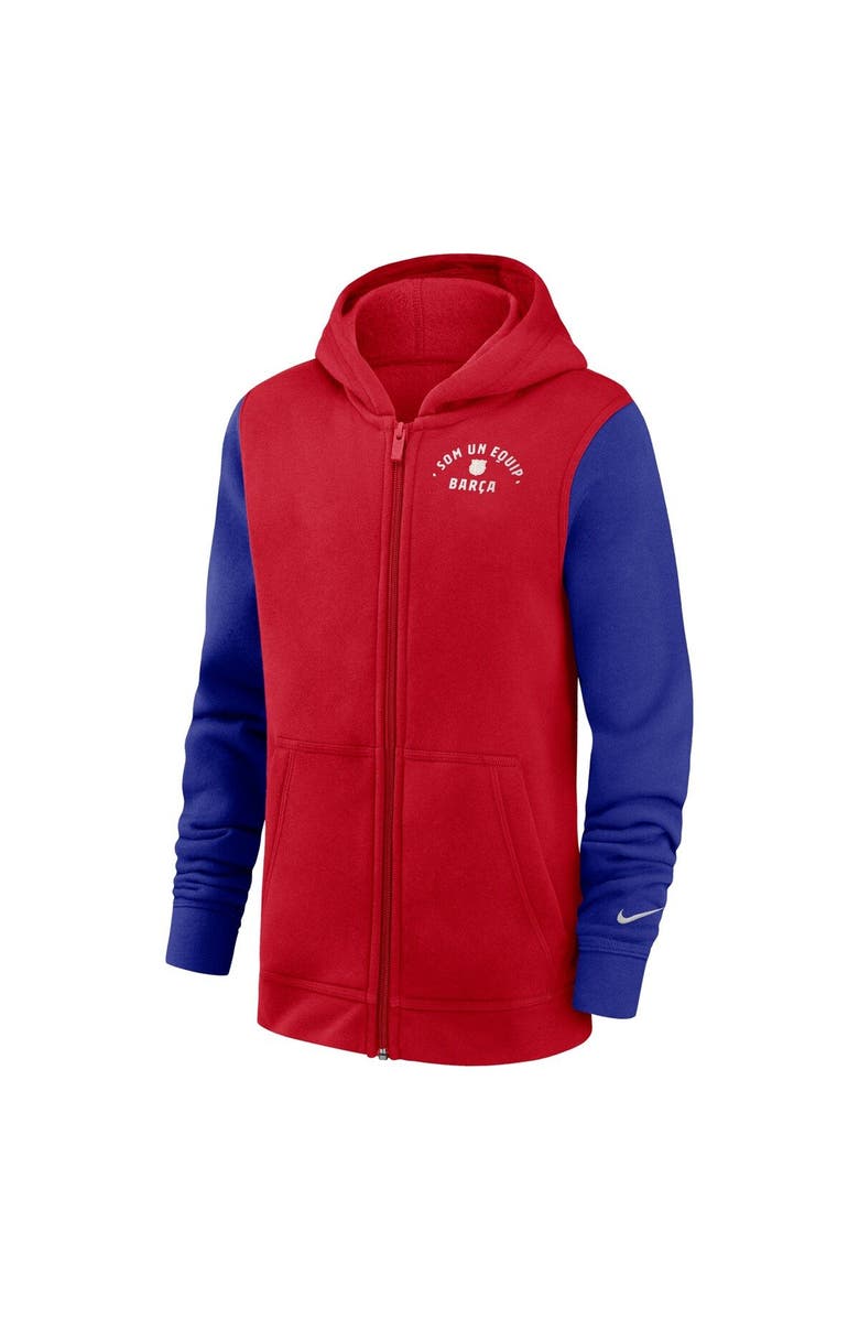 Nike Youth Nike  Red Barcelona Club Full-Zip Hoodie, Alternate, color, 