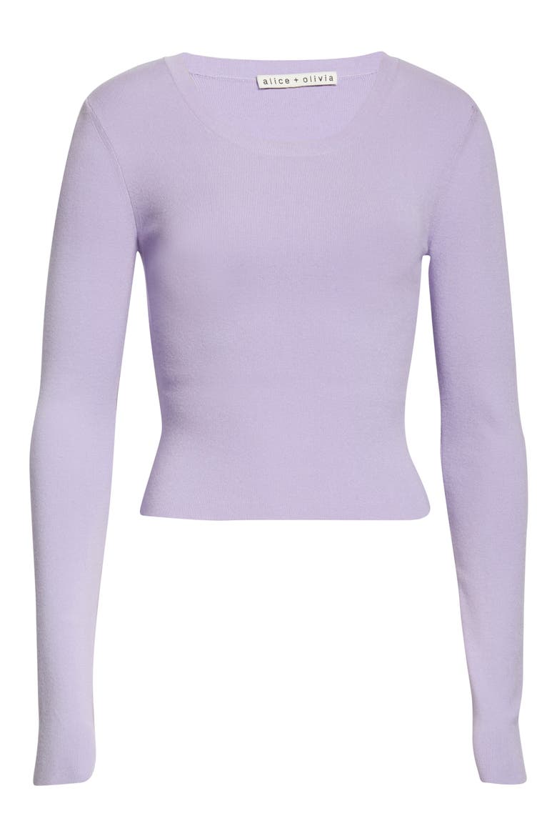Ciara Ribbed Crop Sweater, Alternate, color, LAVENDER
