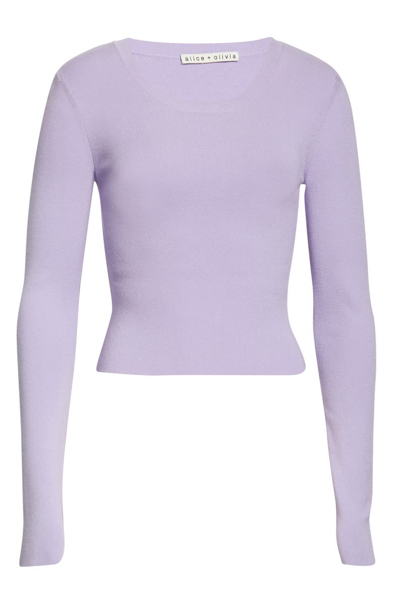 Alice + Olivia Ciara Ribbed Crop Sweater, Alternate, color, 