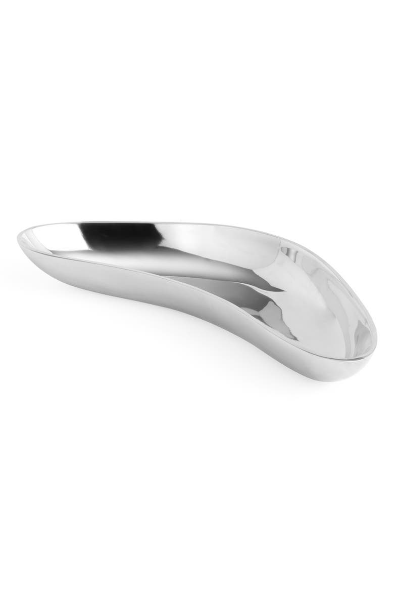 Nambé Boomerang Tray, Main, color, Silver