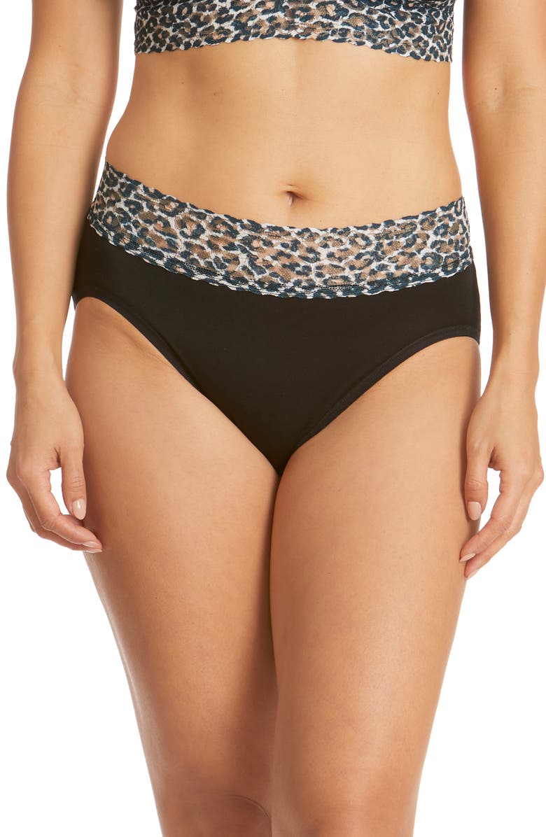 Hanky Panky Lace Trim Briefs, Main, color, 