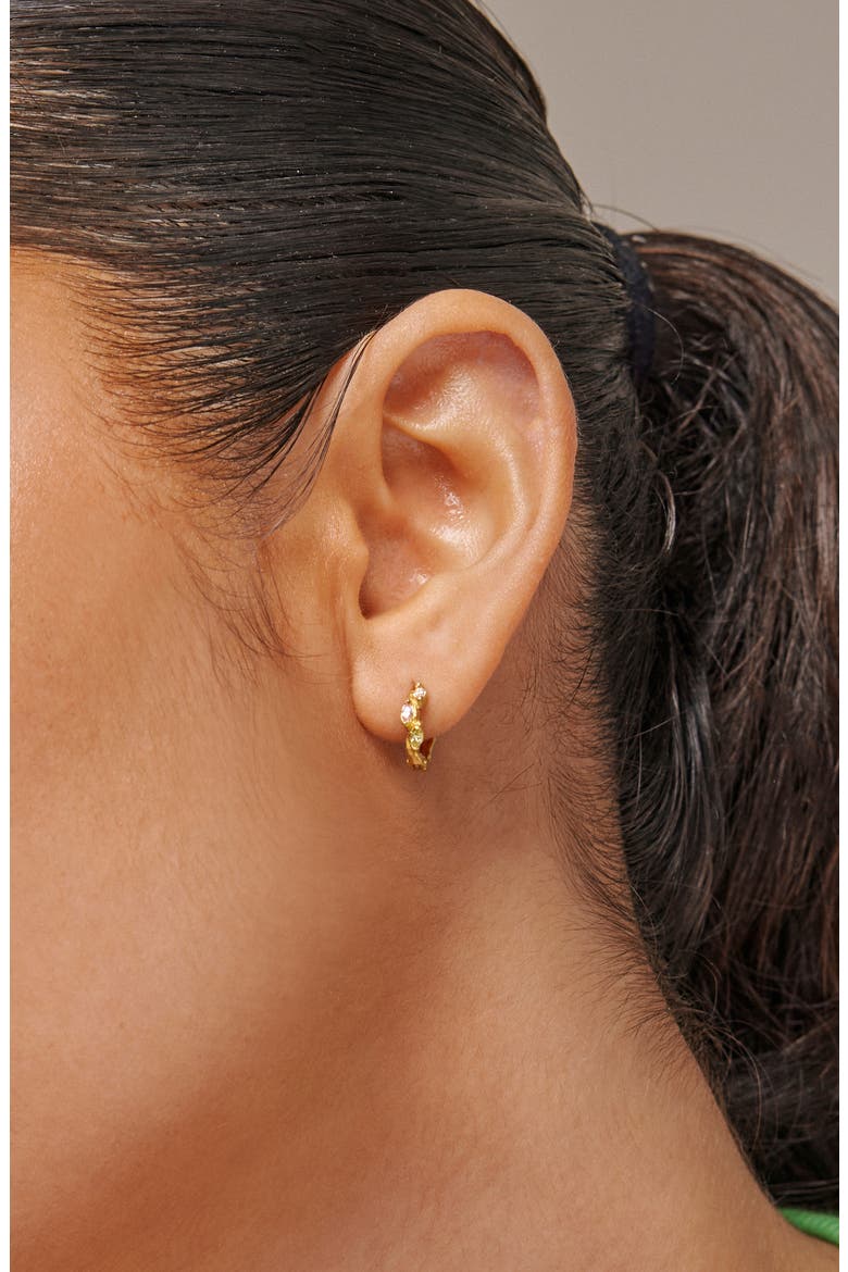 Laia Hoops, Alternate, color, Clear/Pink/Apple Green CZ