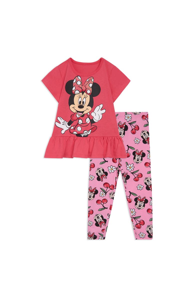 Minnie Mouse 2-Piece T-Shirt and Leggings Set, Main, color, Minnie Mouse Pink