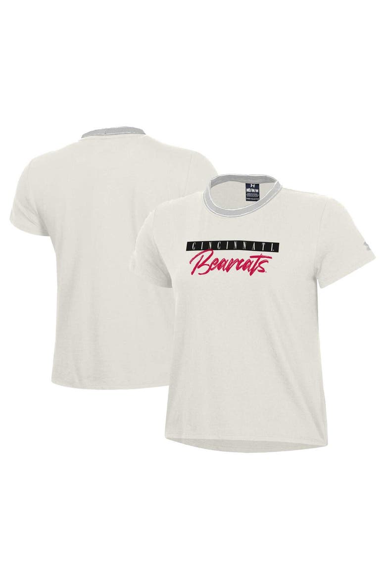 Women's Under Armour White Cincinnati Bearcats Iconic T-Shirt, Alternate, color, Cream