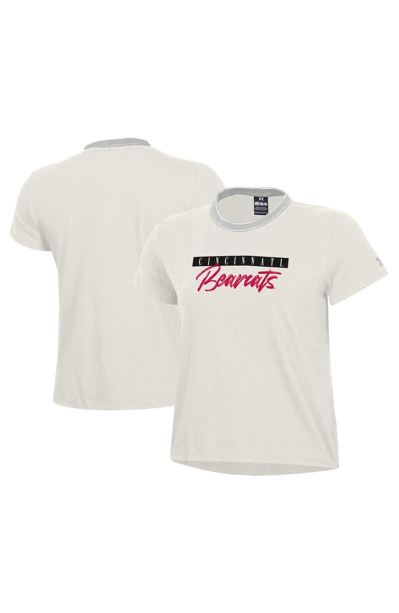 Under Armour Women's Under Armour White Cincinnati Bearcats Iconic T-Shirt, Alternate, color, Cream