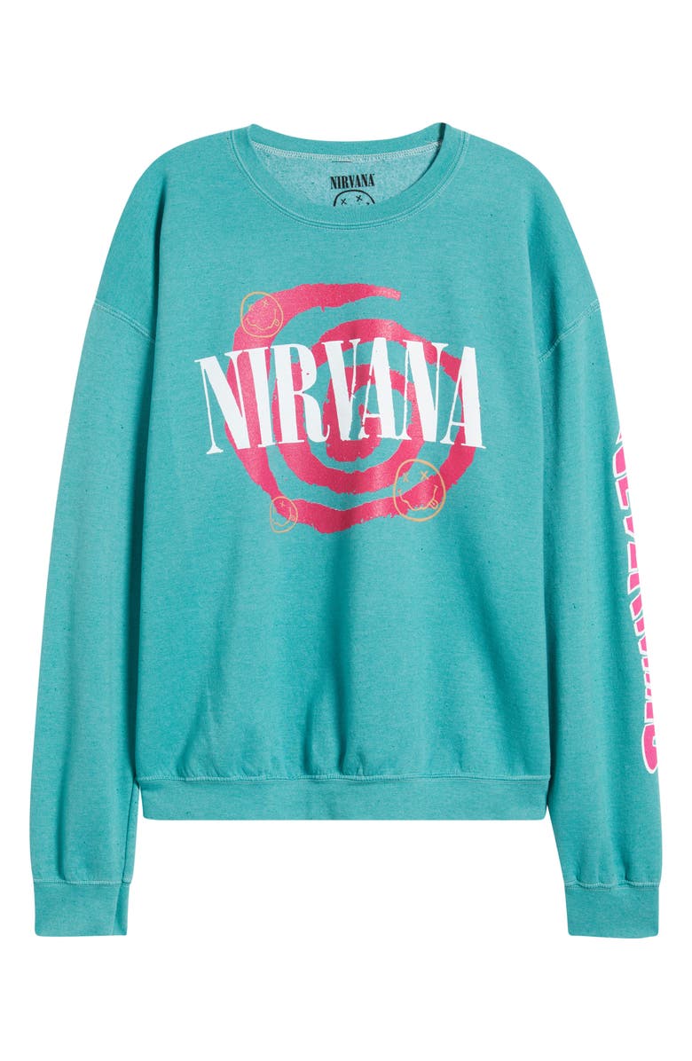 Merch Traffic Nirvana Snake Swirl Sweatshirt, Alternate, color, Mint