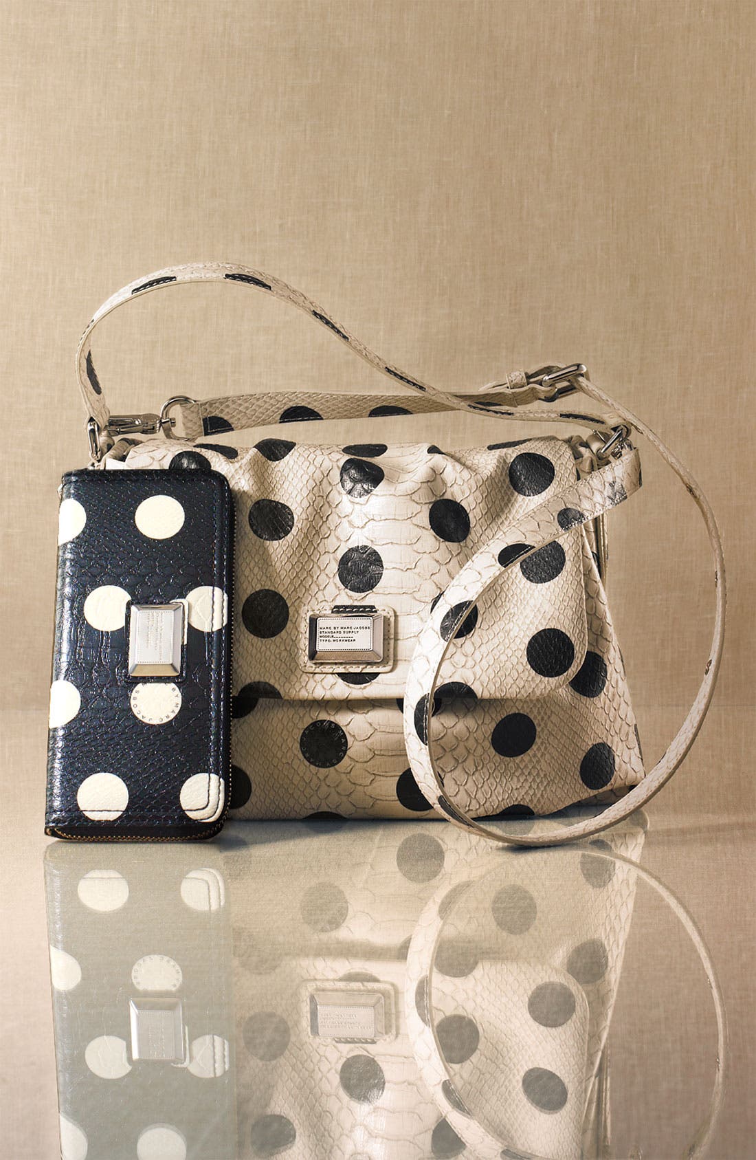 MARC BY MARC JACOBS 'Dotty Snake Little Ukita' Faux Leather Crossbody Bag, Alternate, color, LINEN DOT MULTI