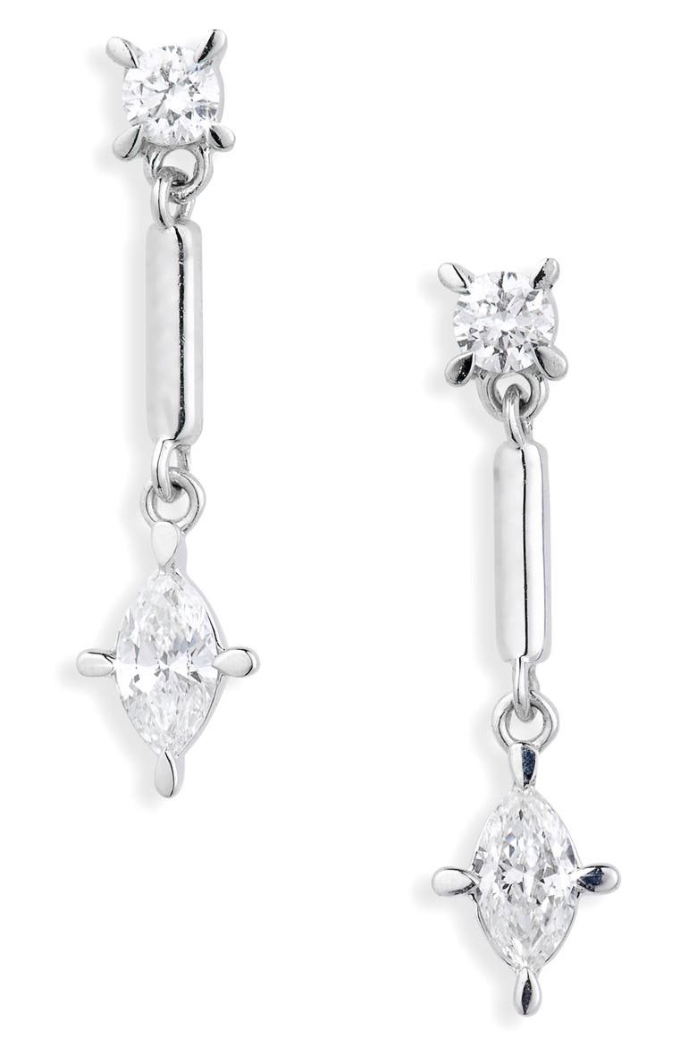 Aviva Diamond Drop Earrings (Nordstrom Exclusive), Main, color, 18K WHITE GOLD