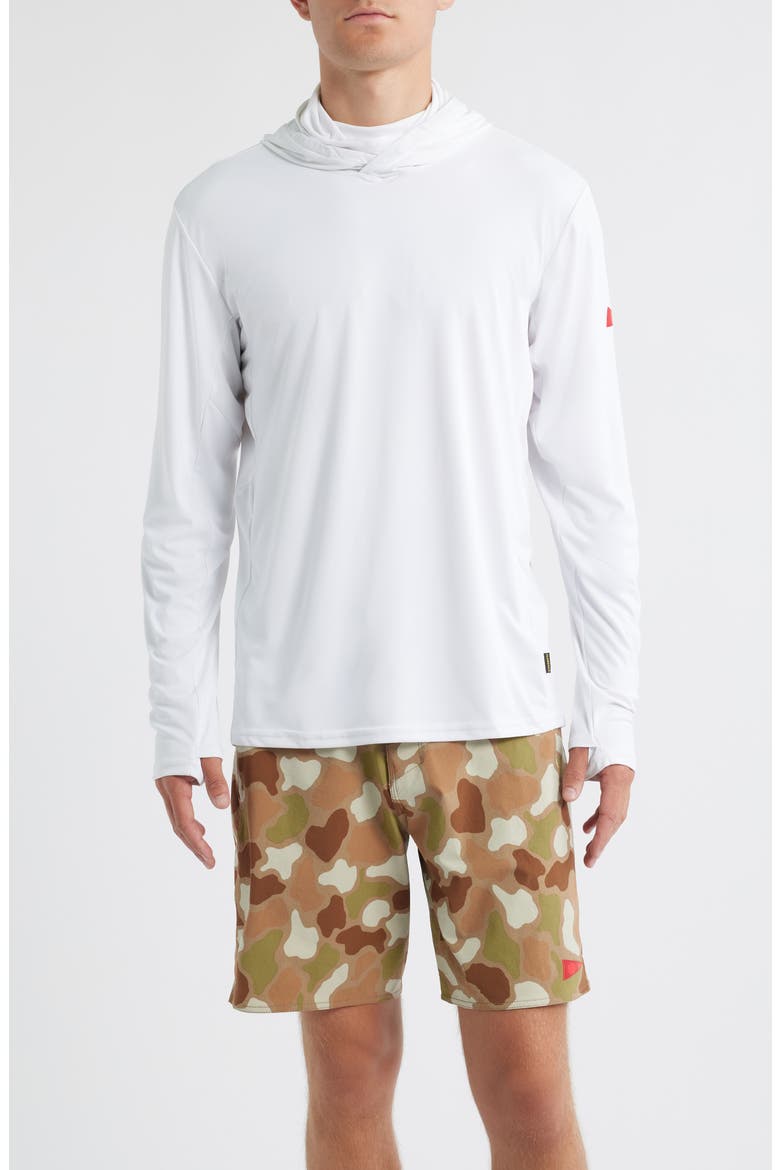 Sun Pro Long Sleeve Hooded MAX UPF Performance T-Shirt, Main, color, WHITE