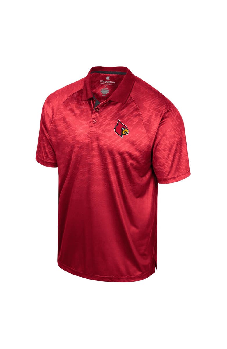 COLOSSEUM Men's Colosseum Red Louisville Cardinals Honeycomb Raglan Polo, Alternate, color, Red