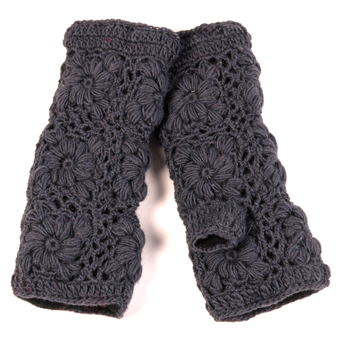 Flower Crochet Handwarmers