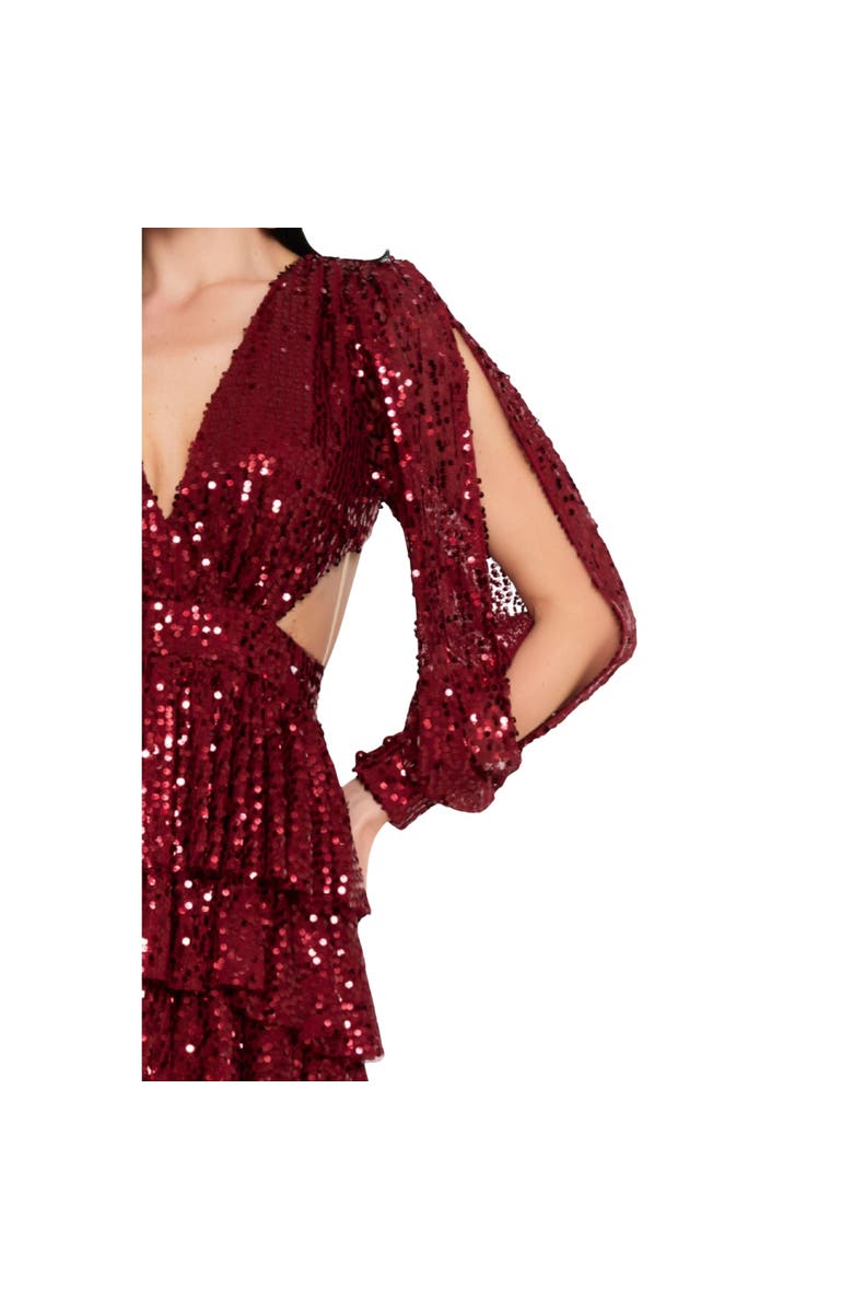 AKALIA Freja Flare Dress, Alternate, color, Medium Red