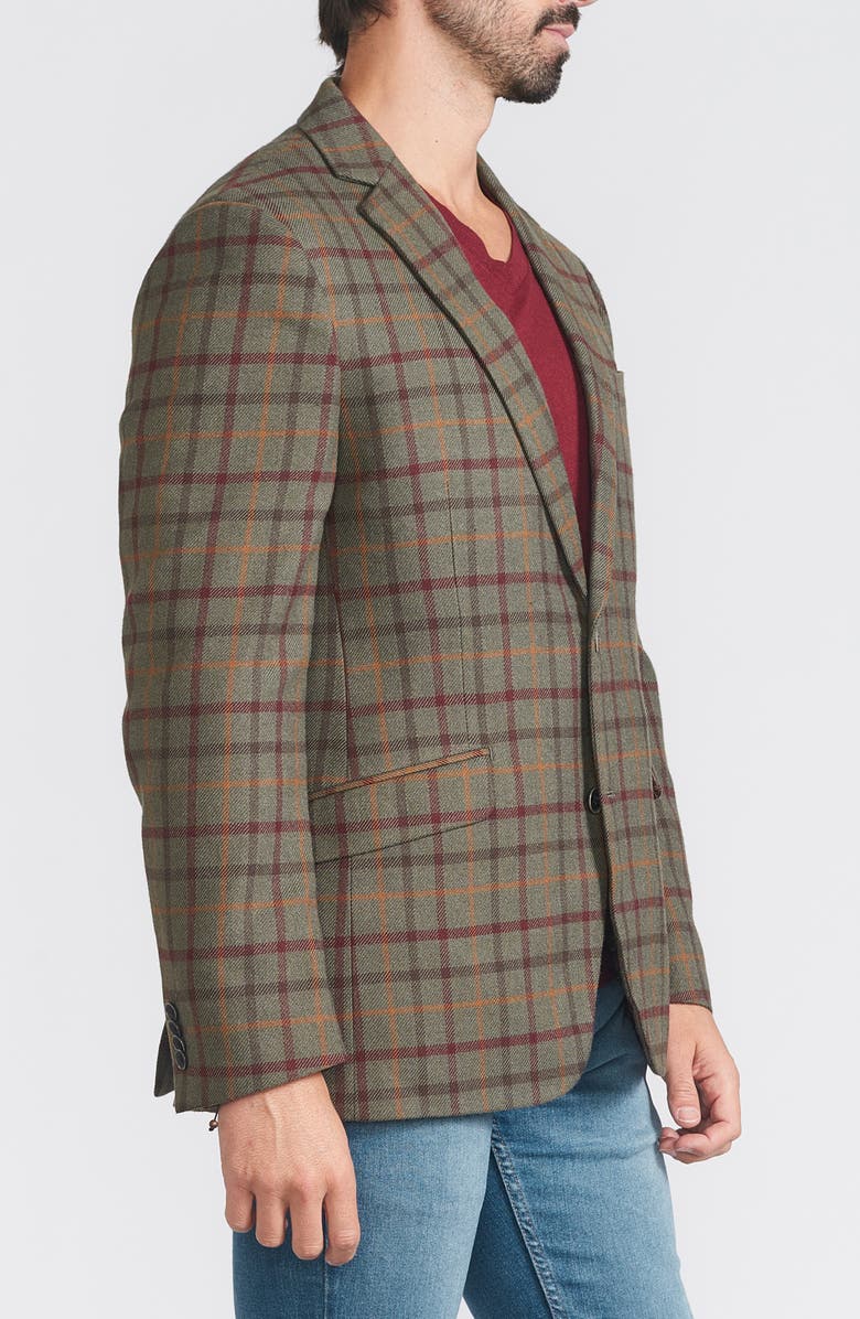 SAVILE ROW CO Windowpane Sport Coat, Alternate, color, Olive