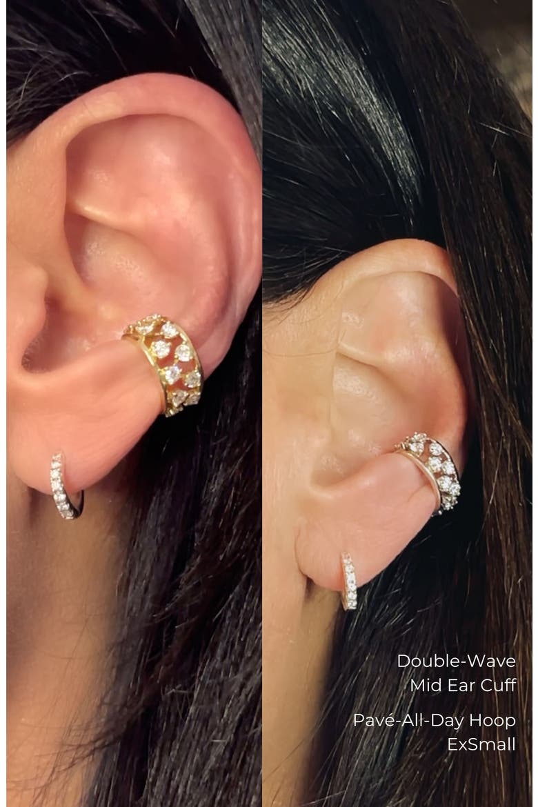 Double-Wave Mid Ear Cuff, Alternate, color, Silver