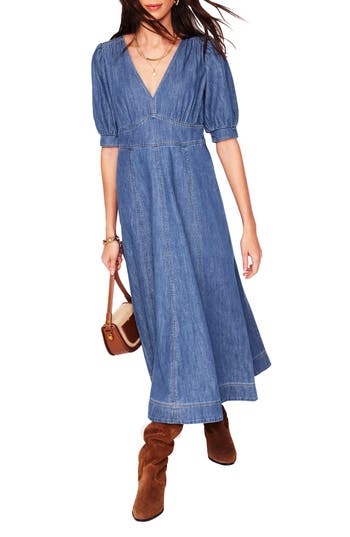 Boden Denim A-line Dress In Blue
