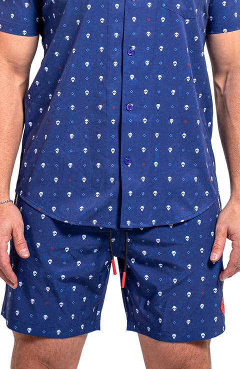 Lionskull Blue Swim Trunks