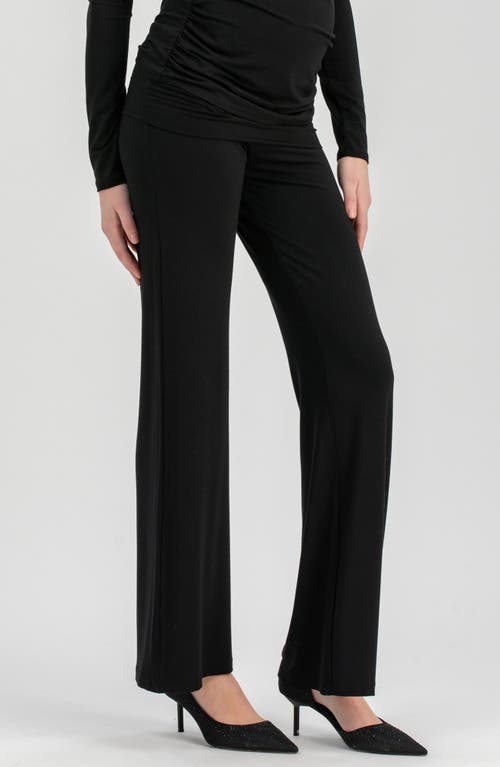 Pietro Brunelli Maternity Maternity Travis Trousers With Ruched Waist And Flared Fit In Black