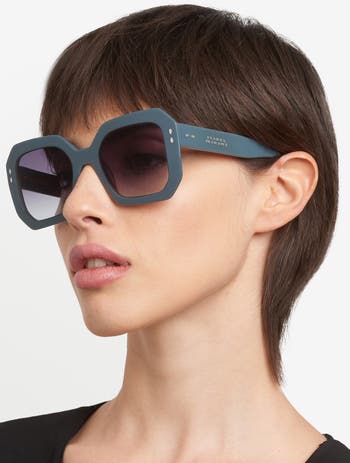 53mm Gradient Rectangular Sunglasses
